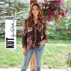 KUT FROM THE KLOTH, Long sleeve floral blouse